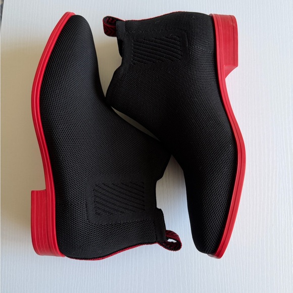 🖤👢 VIVAIA Knit Ankle Boots Black with Red Sole | Eco-Friendly Comfort - Picture 4 of 8